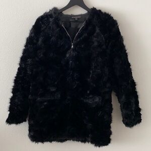 black faux fur jacket
